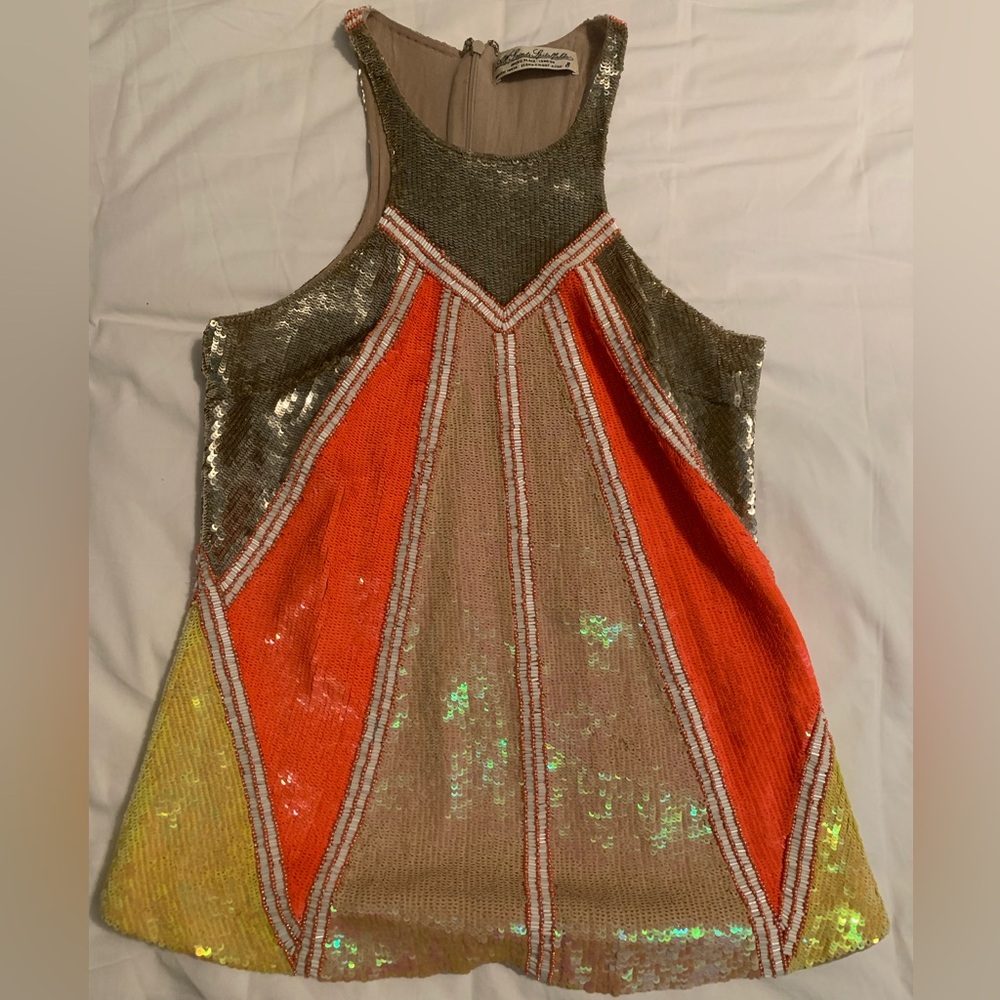 All Saints Sequin Jada Geometric Sequins Top